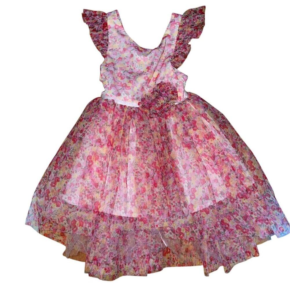 Zunie Girl 2T Dress Floral Tulle Formal Fairy Whimsical Garden Special Occasion